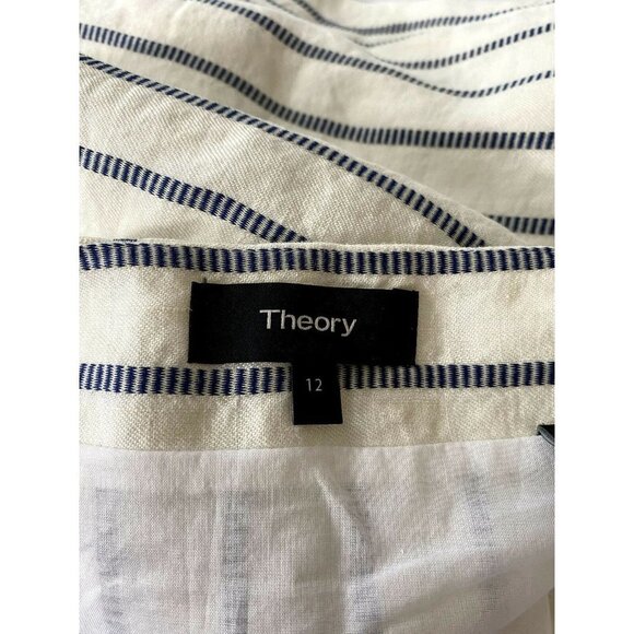 Theory "Wrap the Skirts Split Stripes" Linen Wrap Skirt‎ - Picture 12 of 12